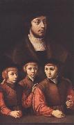 BRUYN, Barthel Portrait of a Man with Three Sons oil painting